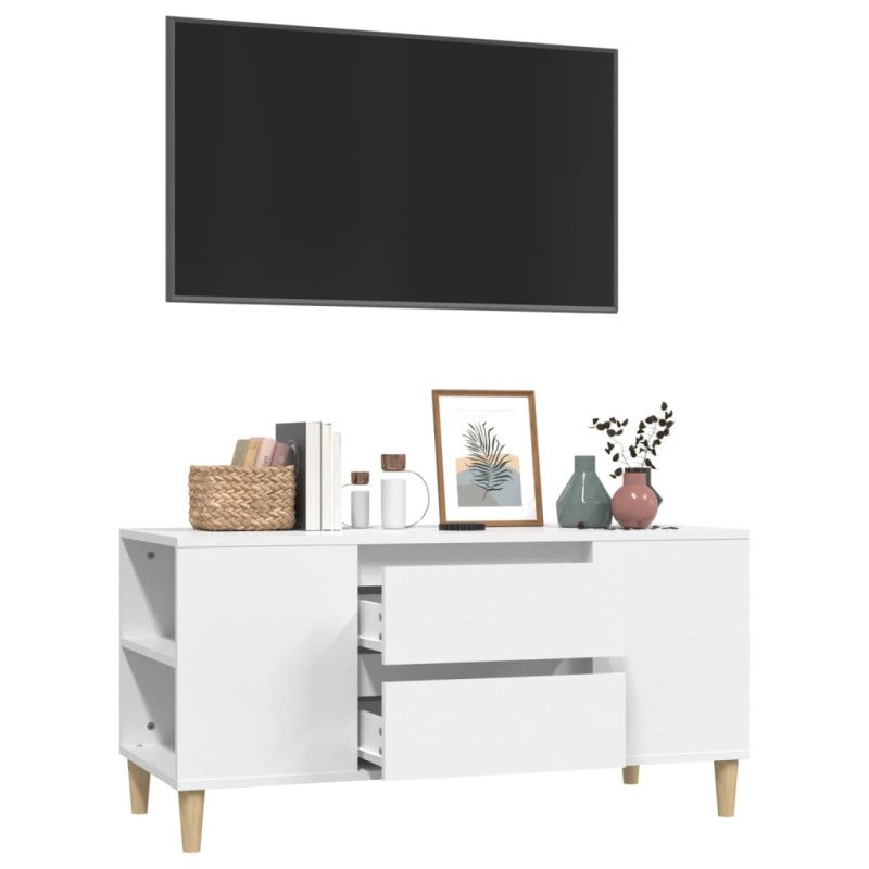 vidaXL TV skrinka biela 102x44,5x50 cm spracované drevo