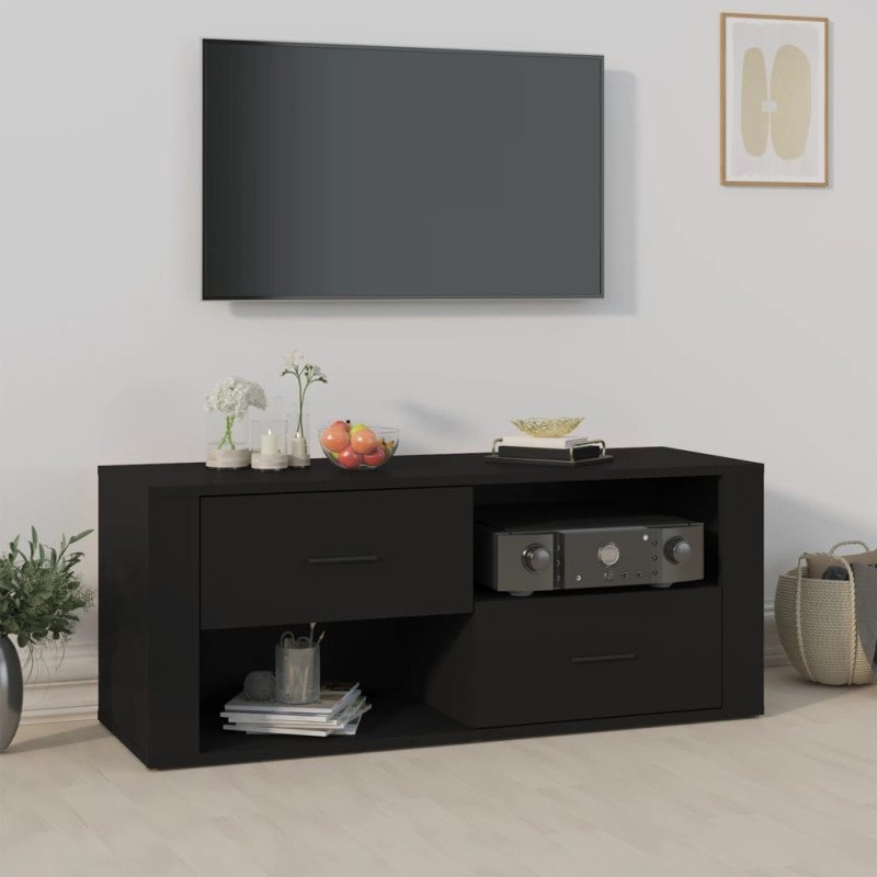 vidaXL TV skrinka čierna 100x35x40 cm spracované drevo