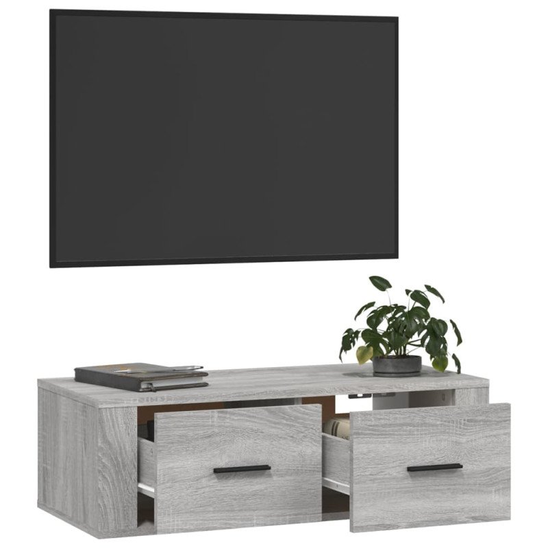 vidaXL Závesná TV skrinka sivý dub sonoma 80x36x25 cm spracované drevo