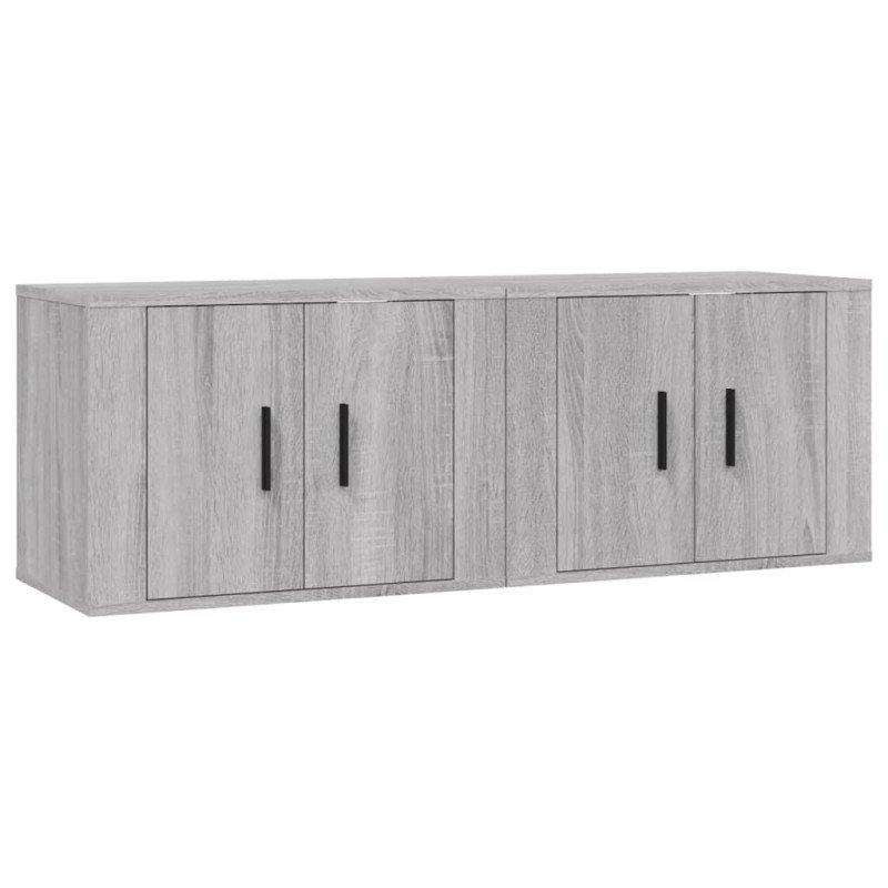 vidaXL Nástenné TV skrinky 2 ks sivé sonoma 57x34,5x40 cm