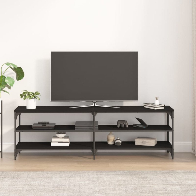 vidaXL TV skrinka čierna 160x30x50 cm kompozitné drevo