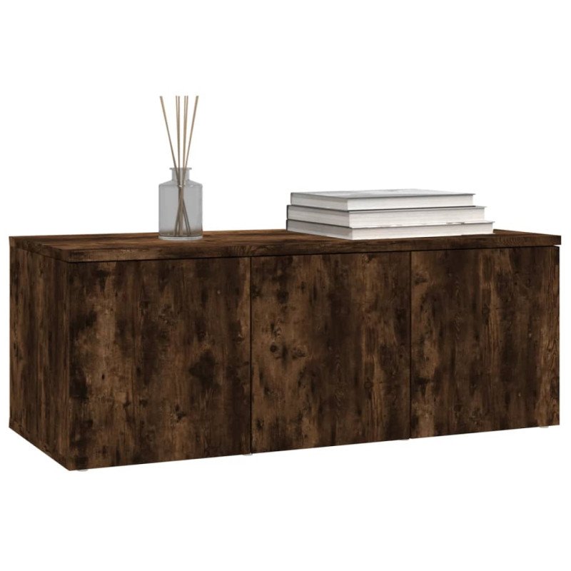 vidaXL TV skrinka dymový dub 80x34x30 cm spracované drevo