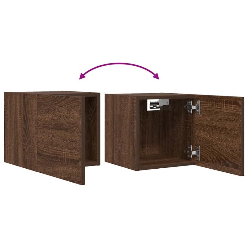 vidaXL Nástenné TV skrinky 2 ks hnedý dub 30,5x30x30 cm