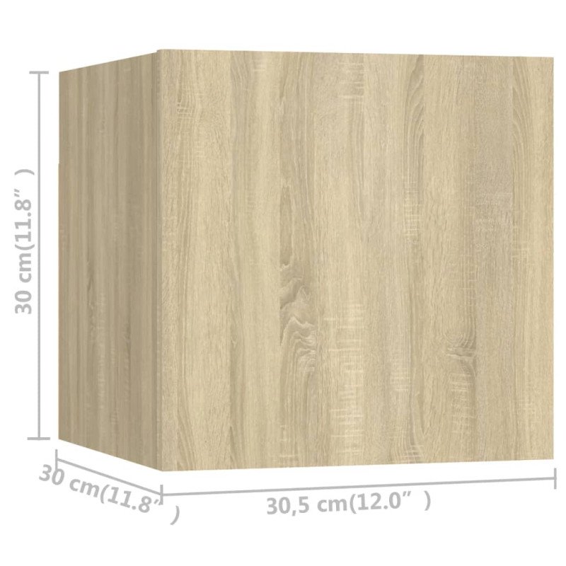 vidaXL Nástenné TV skrinky 8 ks dub sonoma 30,5x30x30 cm