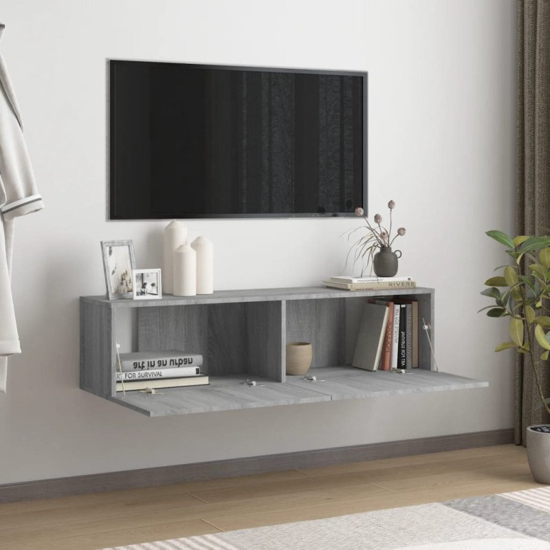 vidaXL TV nástenná skrinka sivá sonoma 120x30x30 cm spracované drevo