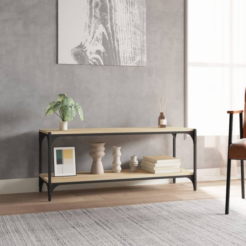 vidaXL TV skrinka dub sonoma 100x33x41 cm spracované drevo a oceľ