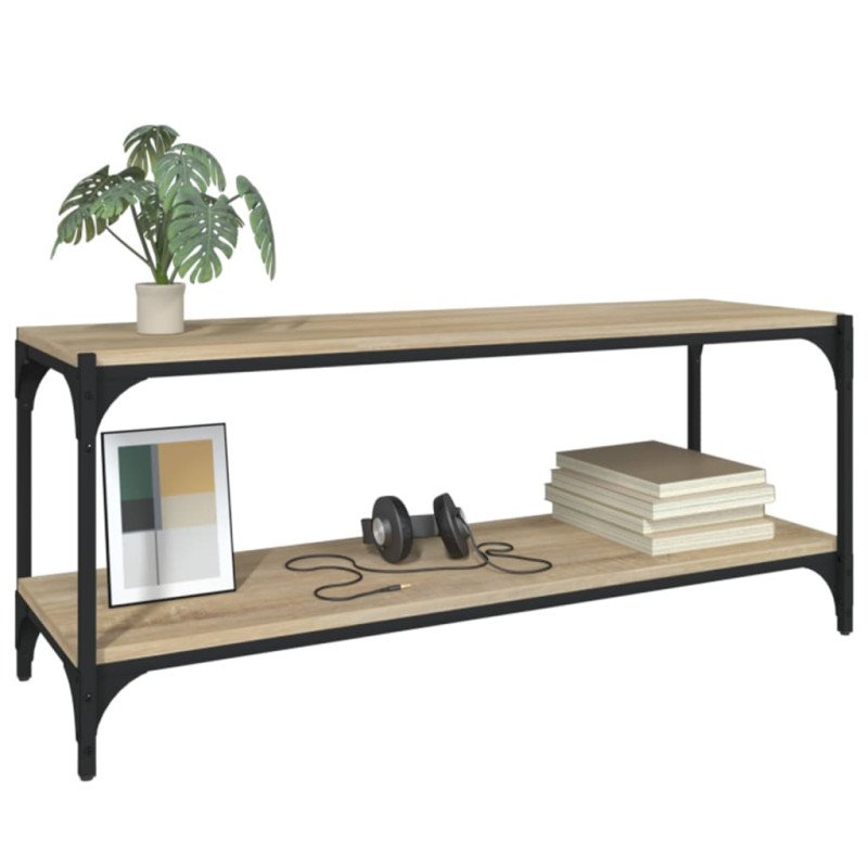 vidaXL TV skrinka dub sonoma 100x33x41 cm spracované drevo a oceľ