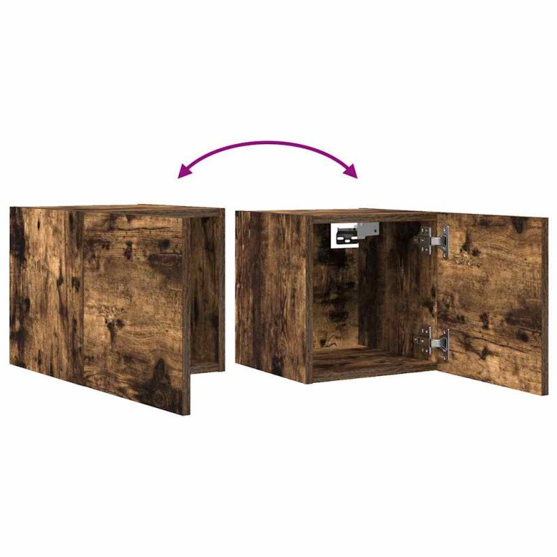 vidaXL Nástenné TV skrinky 4 ks dymový dub 30,5x30x30 cm