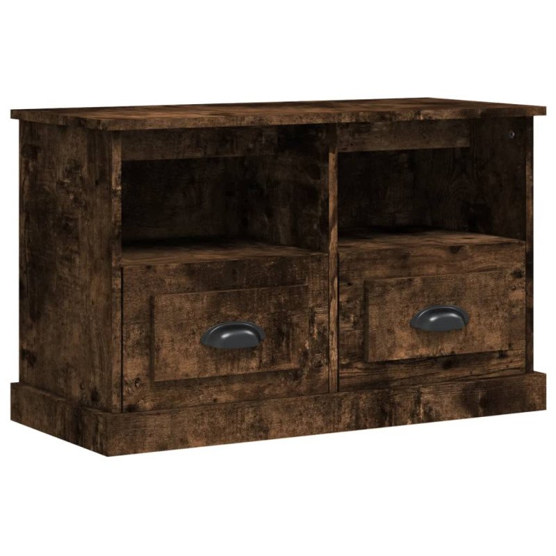 vidaXL TV skrinka dymový dub 80x35x50 cm spracované drevo
