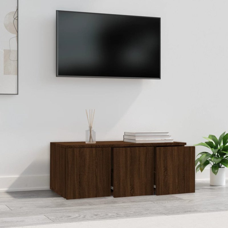vidaXL TV skrinka hnedý dub 80x34x30 cm spracované drevo