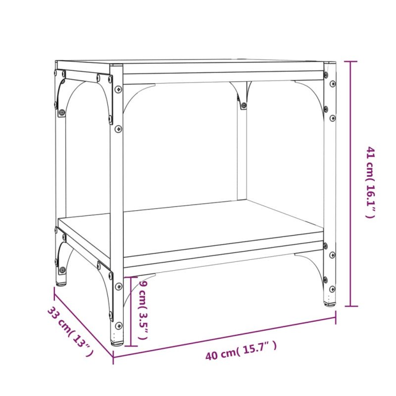 vidaXL TV skrinka dub sonoma 40x33x41 cm spracované drevo a oceľ