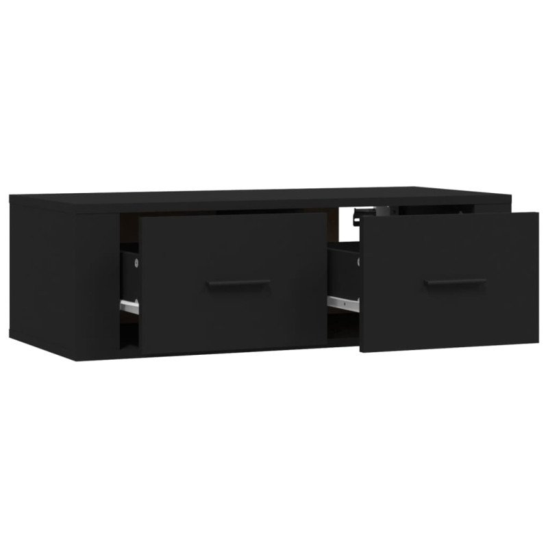 vidaXL Závesná TV skrinka čierna 80x36x25 cm spracované drevo