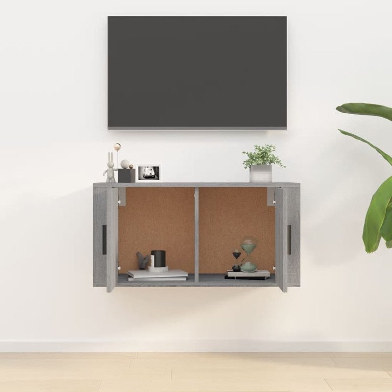 vidaXL Nástenná TV skrinka sivá sonoma 80x34,5x40 cm