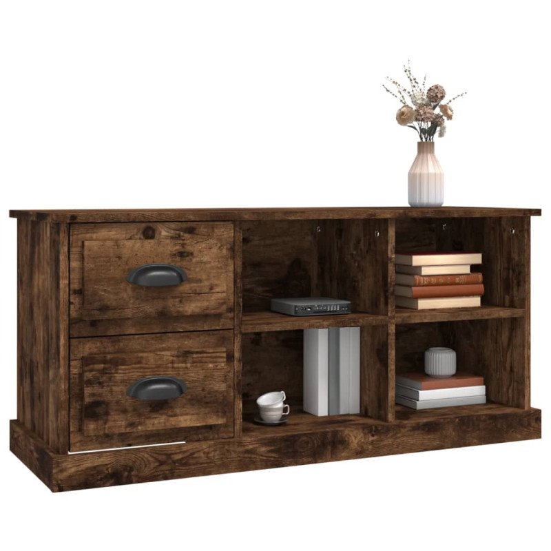 vidaXL TV skrinka dymový dub 102x35,5x47,5 cm kompozitné drevo