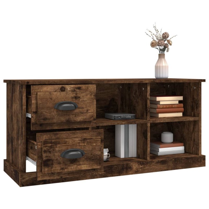 vidaXL TV skrinka dymový dub 102x35,5x47,5 cm kompozitné drevo