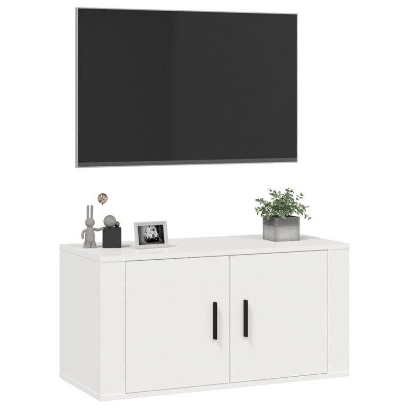 vidaXL Nástenná TV skrinka biela 80x34,5x40 cm