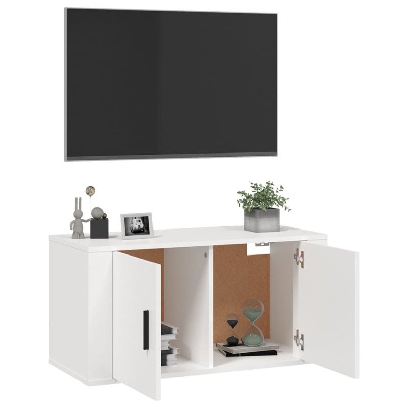 vidaXL Nástenná TV skrinka biela 80x34,5x40 cm
