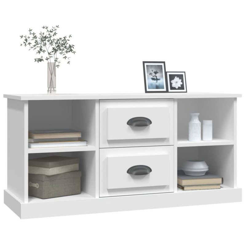 vidaXL TV skrinka biela 99,5x35,5x48 cm spracované drevo