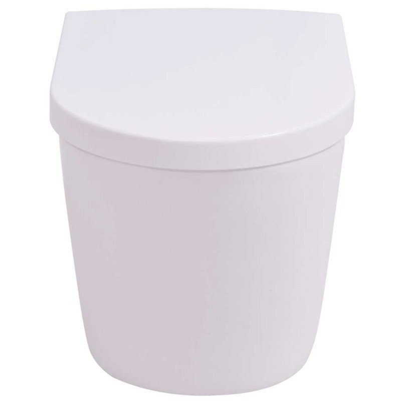 vidaXL Keramické závesné WC so skrytou nádržou, biele 