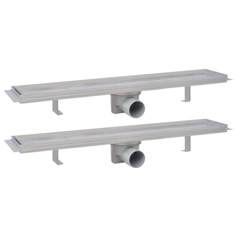 vidaXL Rovný sprchový odtok 2 ks 630x140 mm nehrdzavejúca oceľ