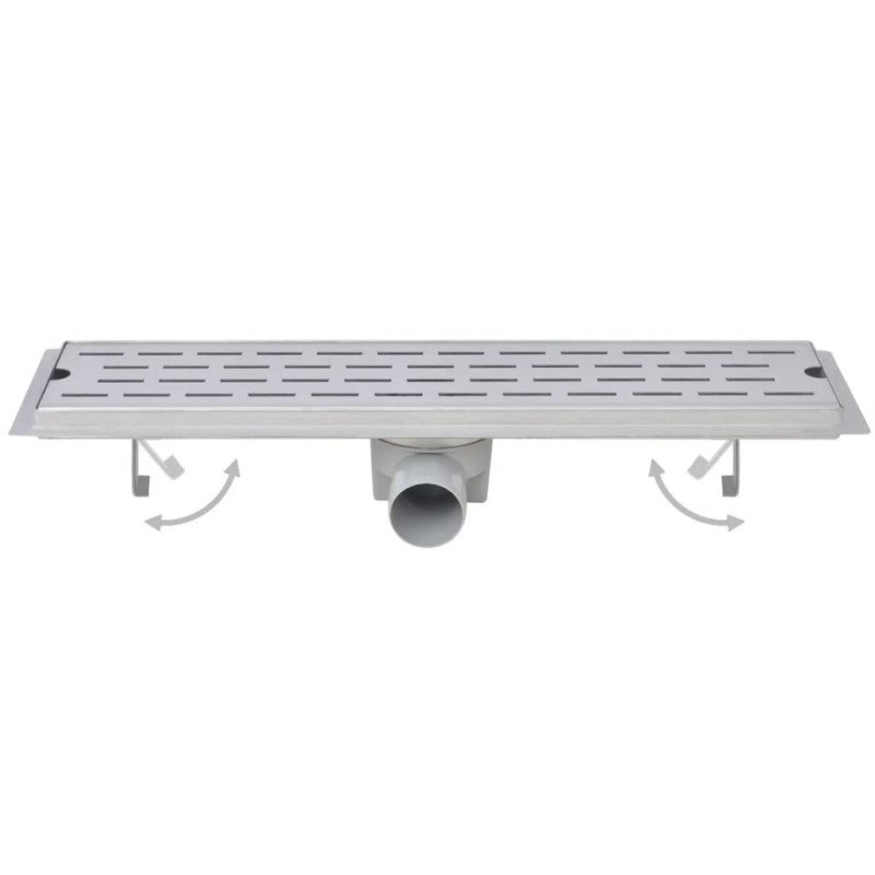 vidaXL Rovný sprchový odtok s líniami 2 ks 930x140 mm nehrdzavejúca oceľ