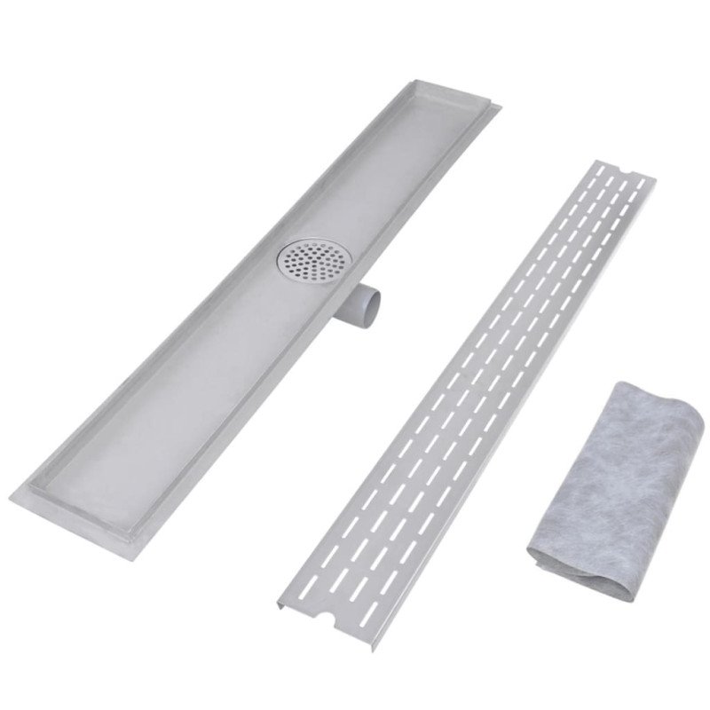 vidaXL Rovný sprchový odtok s líniami 2 ks 930x140 mm nehrdzavejúca oceľ