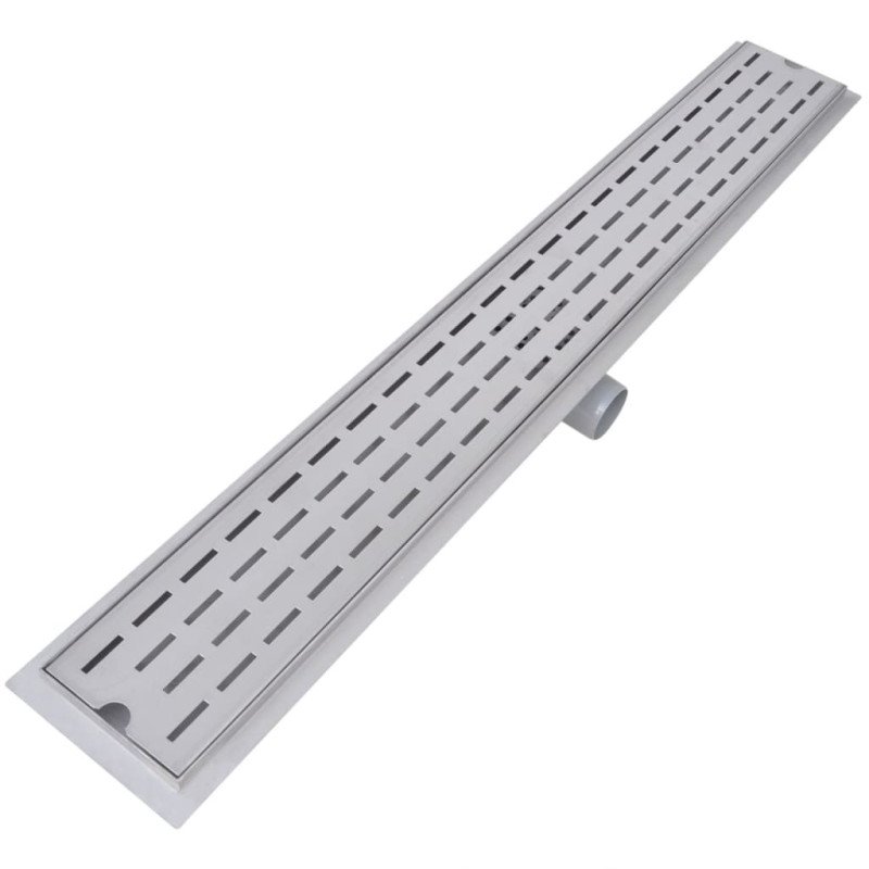 vidaXL Rovný sprchový odtok s líniami 2 ks 930x140 mm nehrdzavejúca oceľ