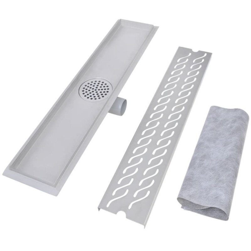 vidaXL Rovný sprchový odtok 2 ks vlnovka 630x140 mm nehrdzavejúca oceľ