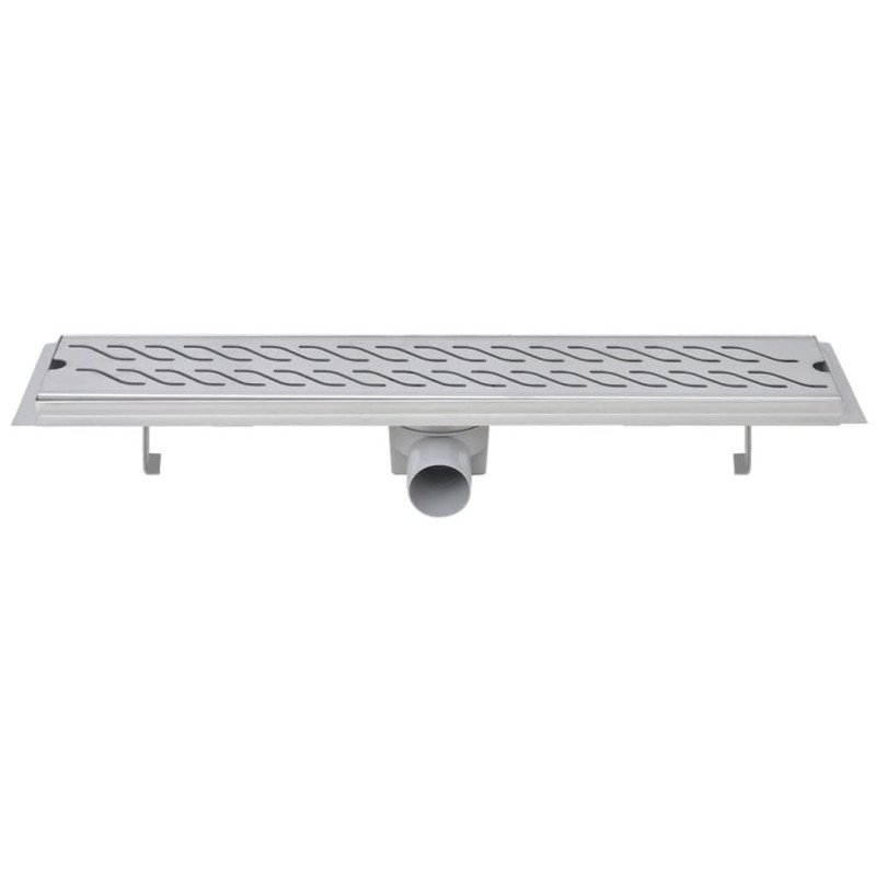 vidaXL Rovný sprchový odtok 2 ks vlnovka 630x140 mm nehrdzavejúca oceľ