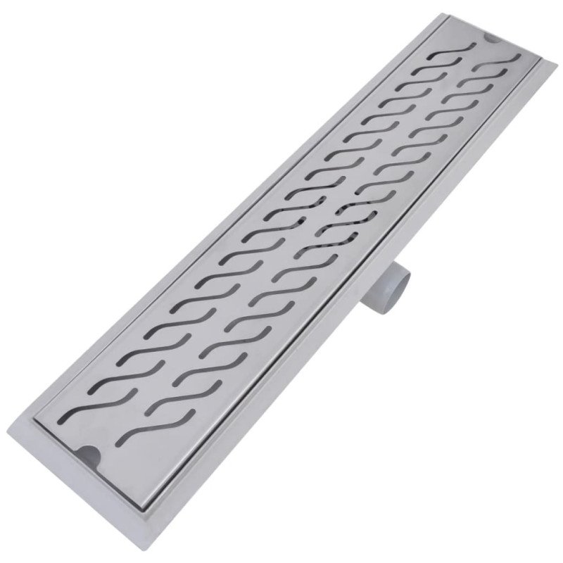 vidaXL Rovný sprchový odtok 2 ks vlnovka 630x140 mm nehrdzavejúca oceľ
