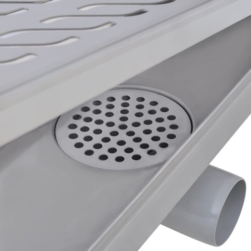 vidaXL Rovný sprchový odtok 2 ks vlnovka 630x140 mm nehrdzavejúca oceľ