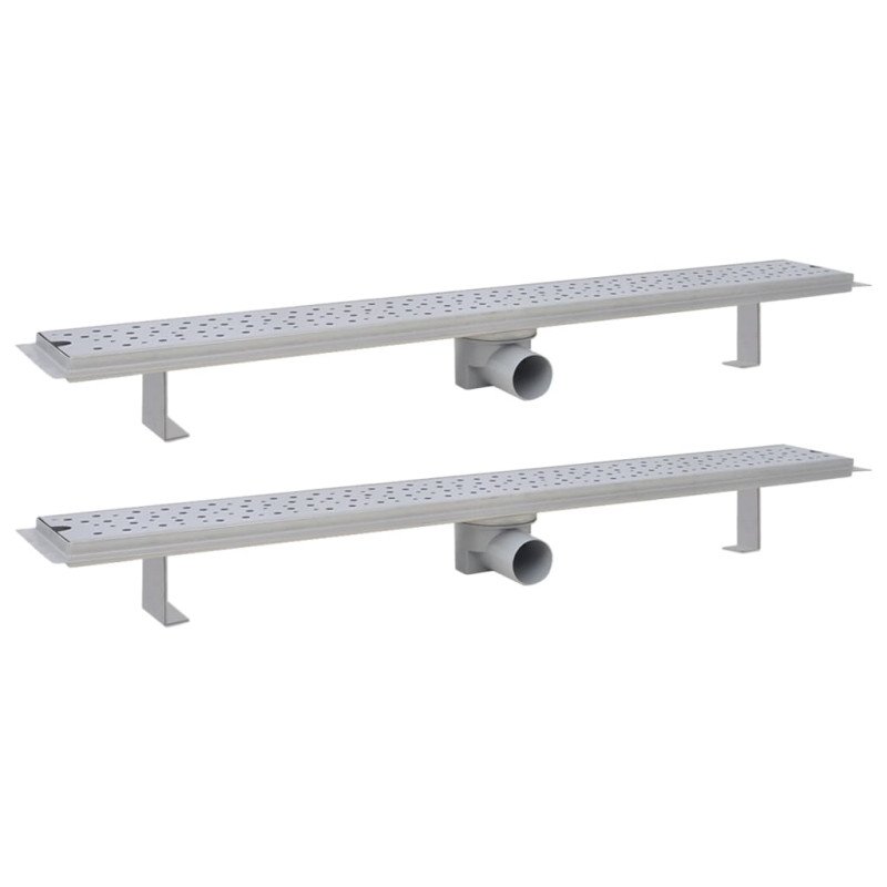 vidaXL Rovný sprchový odtok 2 ks s bublinkami 930x140 mm nehrdzavejúca oceľ