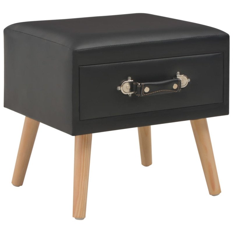 vidaXL Nočné stolíky z umelej kože 2 ks čierne 40x35x40 cm