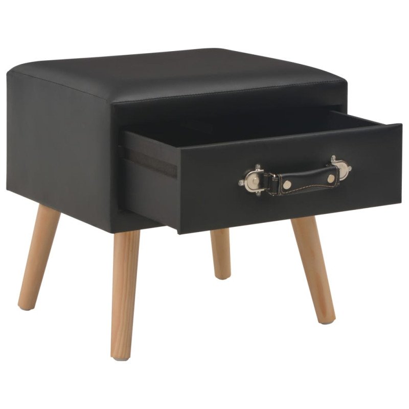 vidaXL Nočné stolíky z umelej kože 2 ks čierne 40x35x40 cm