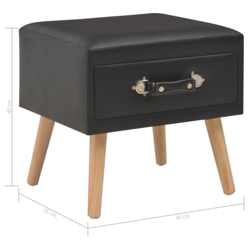 vidaXL Nočné stolíky z umelej kože 2 ks čierne 40x35x40 cm