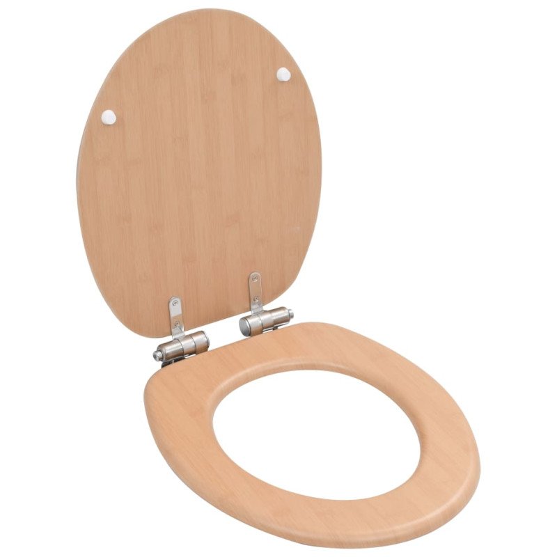 vidaXL WC sedadlá s pomalým sklápaním 2 ks, MDF, motív bambusu