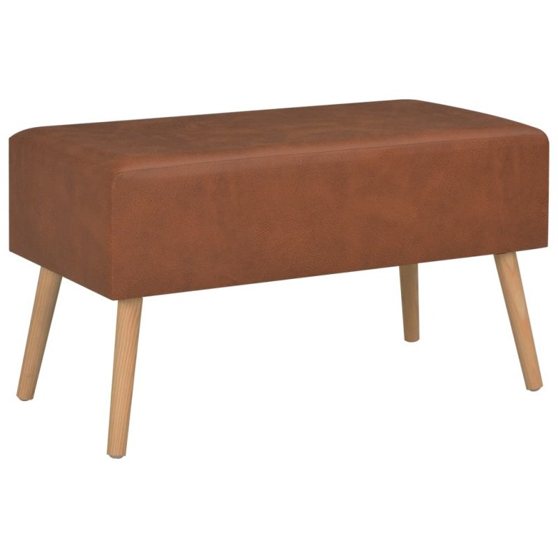vidaXL Lavica so zásuvkami 80 cm, hnedá, umelá koža