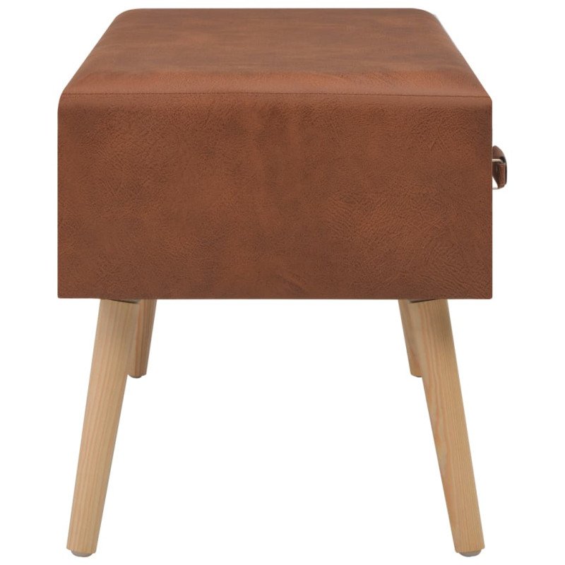 vidaXL Lavica so zásuvkami 80 cm, hnedá, umelá koža