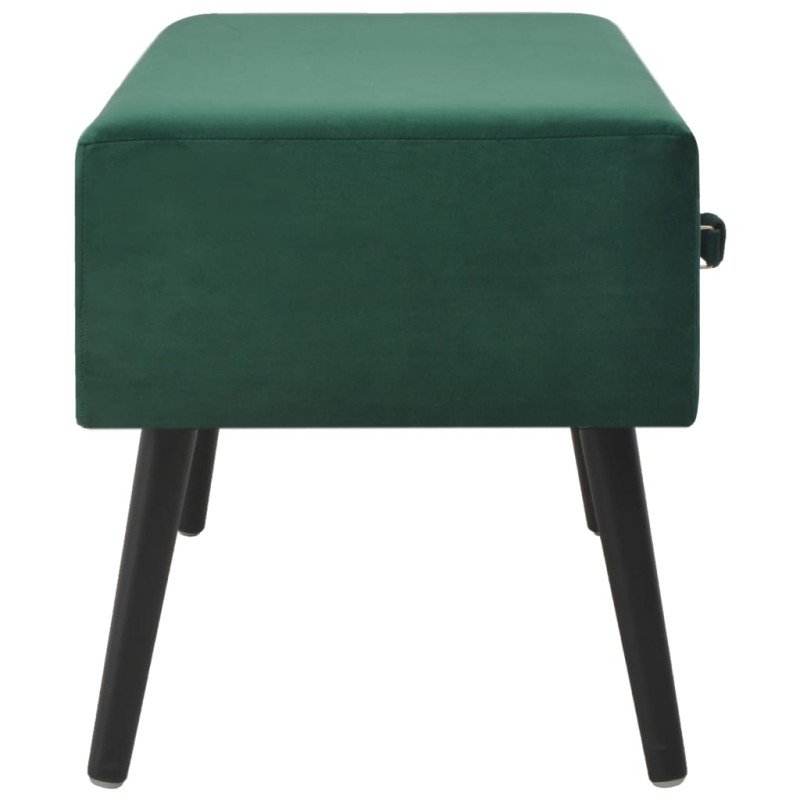vidaXL Lavica so zásuvkami zelená 80 cm zamatová