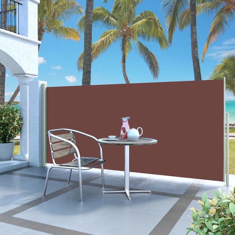 vidaXL Zaťahovacia bočná markíza na terasu 140x300 cm hnedá