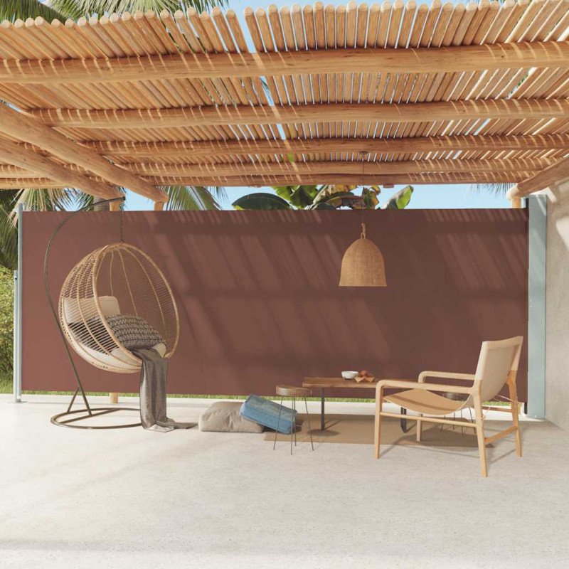 vidaXL Zaťahovacia bočná markíza na terasu 200x600 cm hnedá