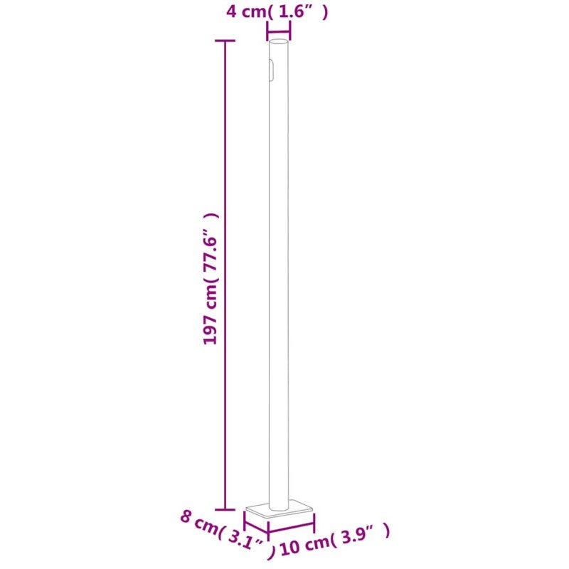 vidaXL Zaťahovacia bočná markíza na terasu 200x600 cm hnedá