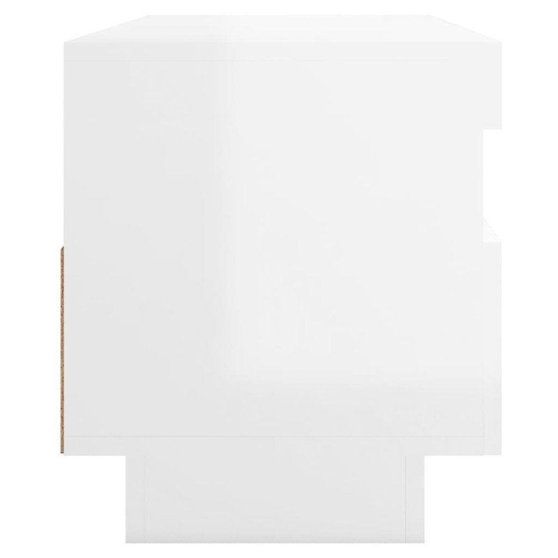 vidaXL TV skrinka s LED svetlami lesklá biela 100x35x40 cm