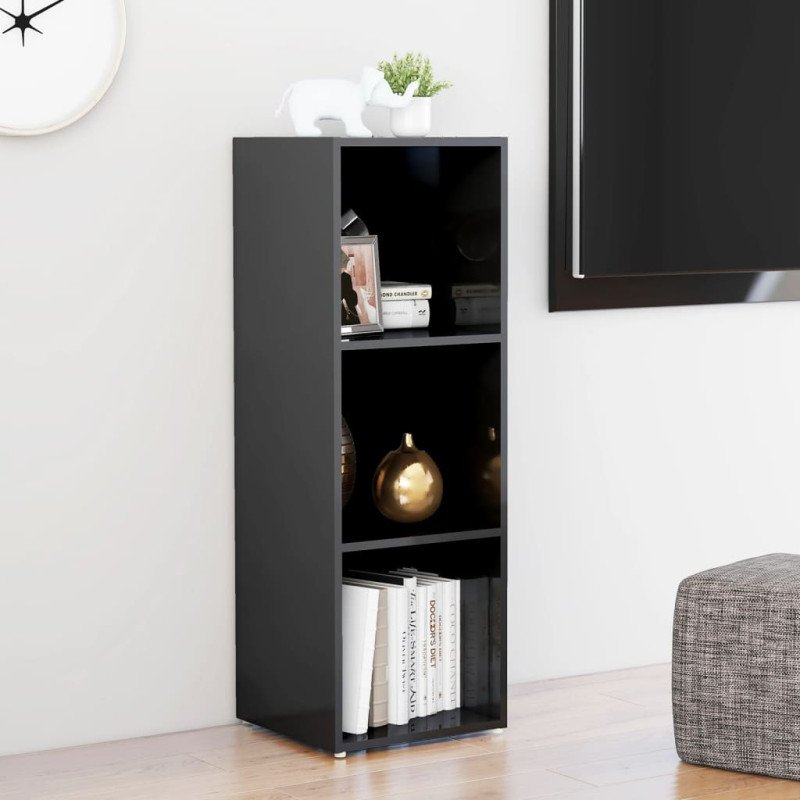 vidaXL TV skrinka, lesklá sivá 107x35x37 cm, kompozitné drevo