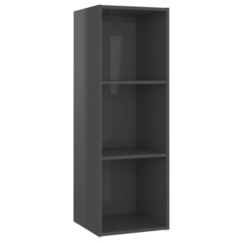 vidaXL TV skrinka, lesklá sivá 107x35x37 cm, kompozitné drevo