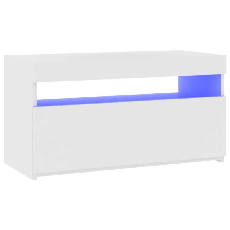 vidaXL TV skrinka s LED svetlami biela 75x35x40 cm