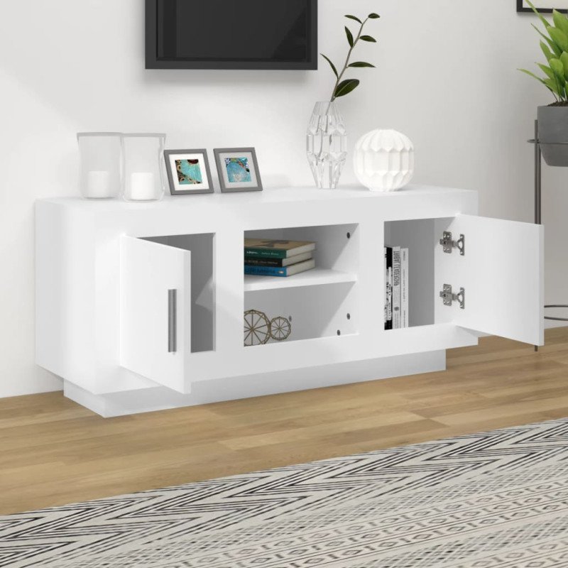 vidaXL TV skrinka biela 102x35x45 cm kompozitné drevo