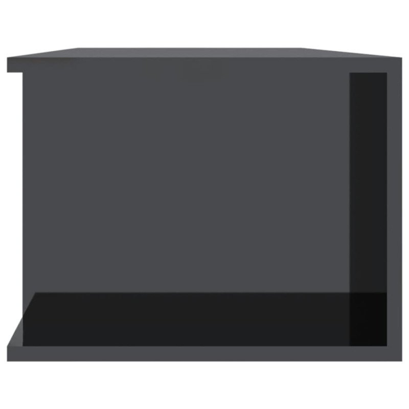 vidaXL TV skrinka s LED svetlami lesklá sivá 135x39x30 cm