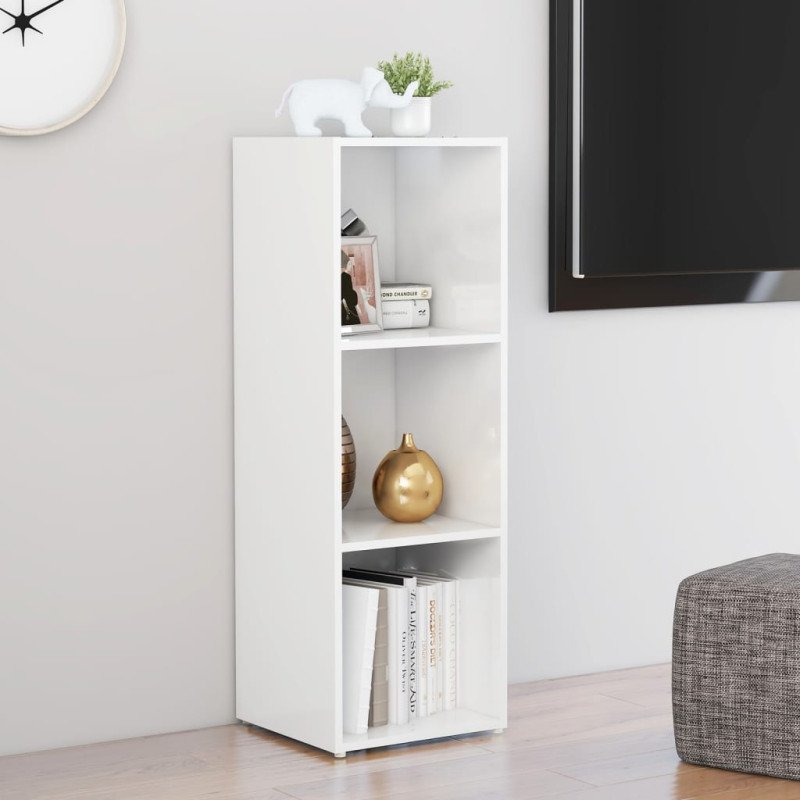 vidaXL TV skrinka, lesklá biela 107x35x37 cm, kompozitné drevo