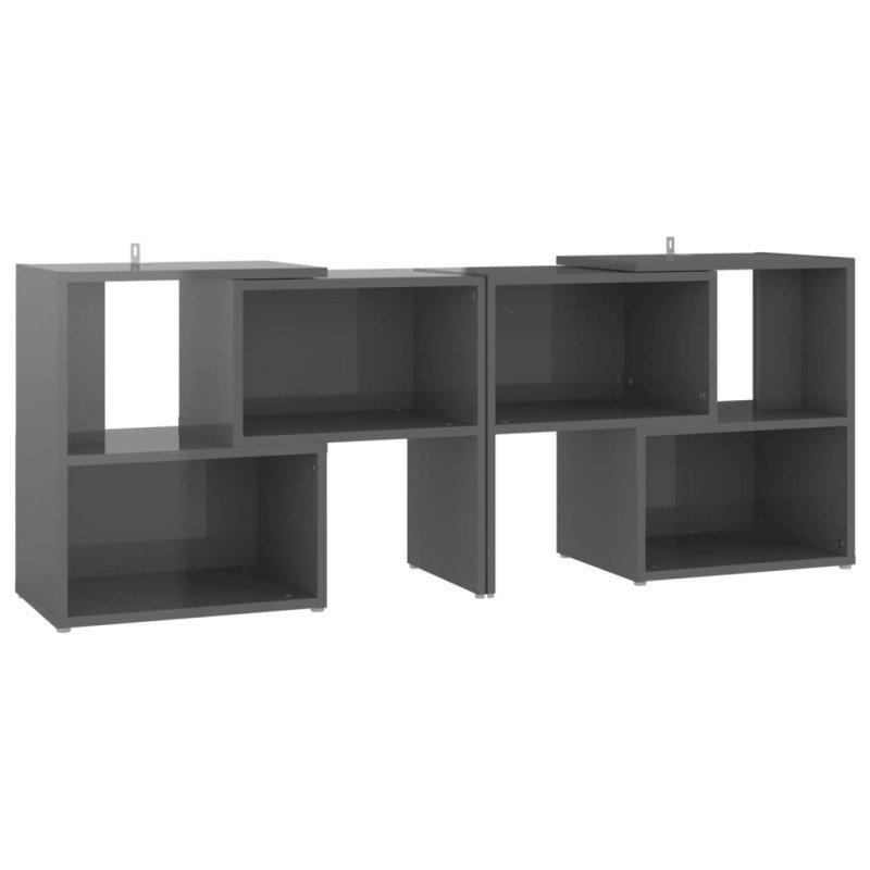vidaXL TV skrinka, lesklá sivá 104x30x52 cm, kompozitné drevo